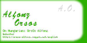 alfonz orsos business card