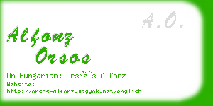 alfonz orsos business card